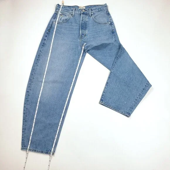 Etica Denim Cassel Ultra High Barrel Jeans Women Size 26 Atwood Wash 100% Cotton - Picture 6 of 16